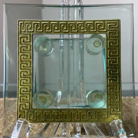 Vintage Kristal Art Inlayed Gold Glass Signed Display Dish - Picture 3 of 5